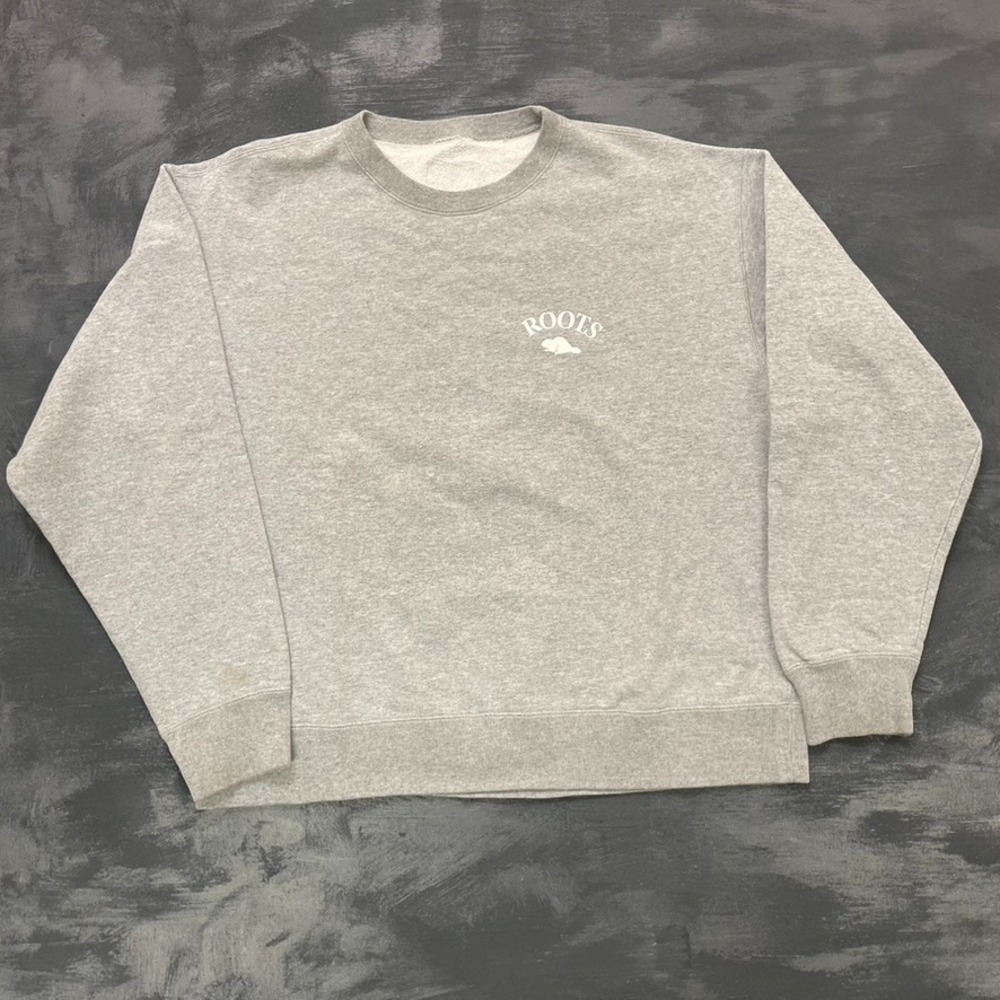 Vintage Roots blank‎ sweatshirt mens XL Grey 1990s Canada